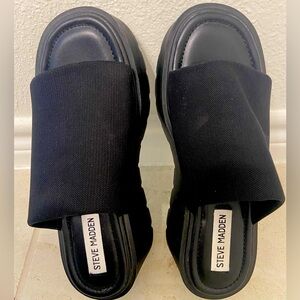 Steve Madden Black Slide Sandals